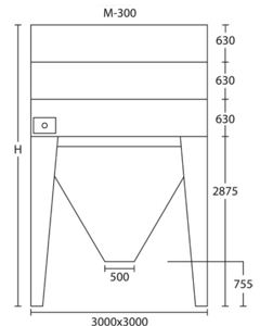 Silo Module 59.90m³300/60deg h9240 (900kg) M&M